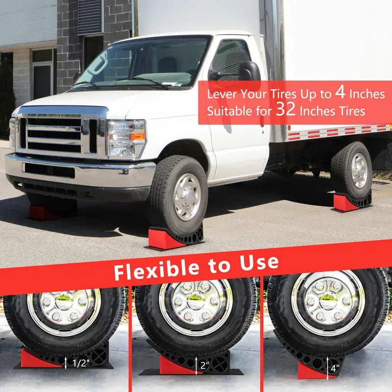 RV Camper Leveling Blocks – 2-Pack Adjustable Stabilizers