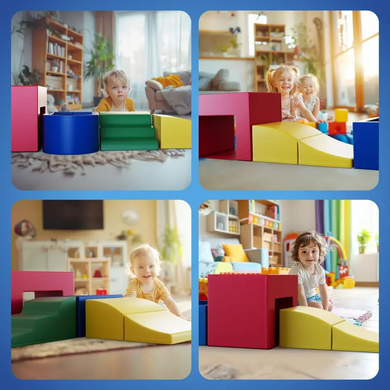 JMPU PU Leather Toddler Climbing Toys – Foam Blocks for Ages 1-3, Soft Indoor Playset, Waterproof & Safe