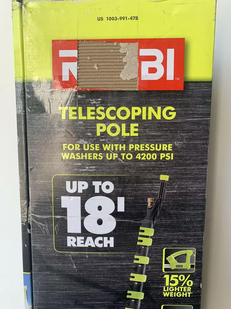 RYOBI 18-Foot Pressure Washer Extension Pole – Compatible Up to 4200 PSI
