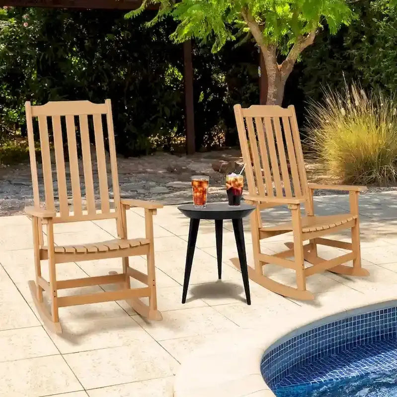 Vrakae 2-Pack All-Weather Rocking Patio Chairs – High-Back Ergonomic Design