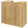HOMCOM Badezimmer Unterschrank Hängend mit 2 Türen und 2 Regalen aus Holz, Naturfarbe