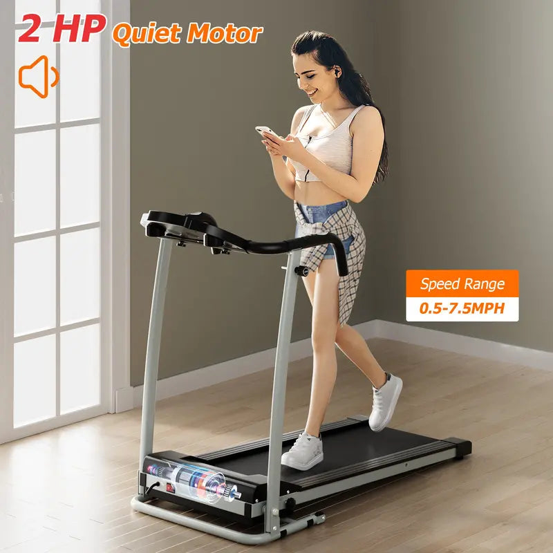 LED-Display Folding Treadmill – Home Running Machine with Phone Holder & Smooth Fold Design