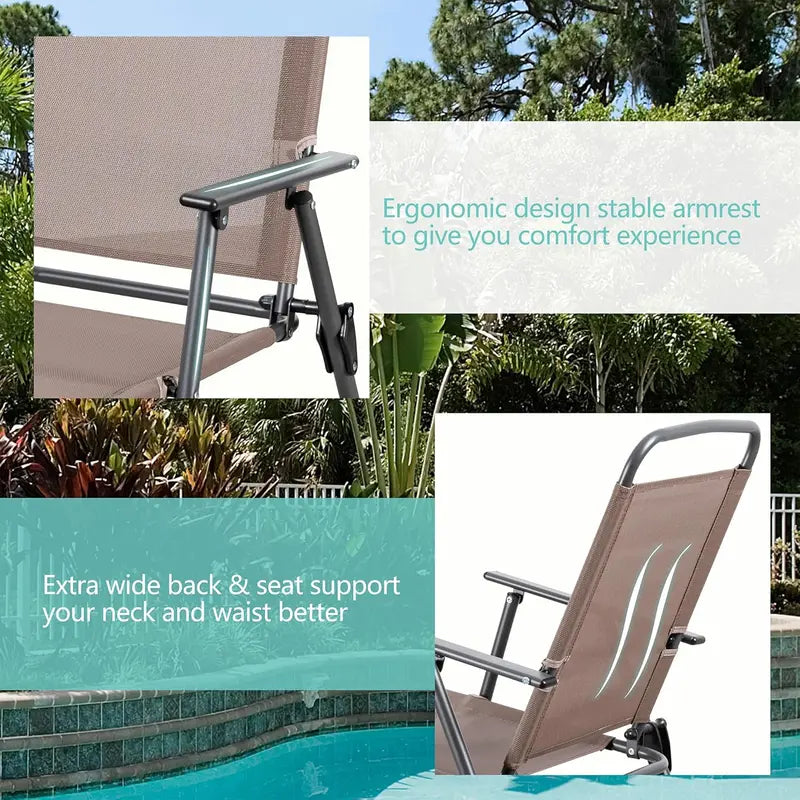 Vongrasig 6-Piece Folding Patio Set – Compact Metal Dining Table & Chairs for Small Outdoor Spaces