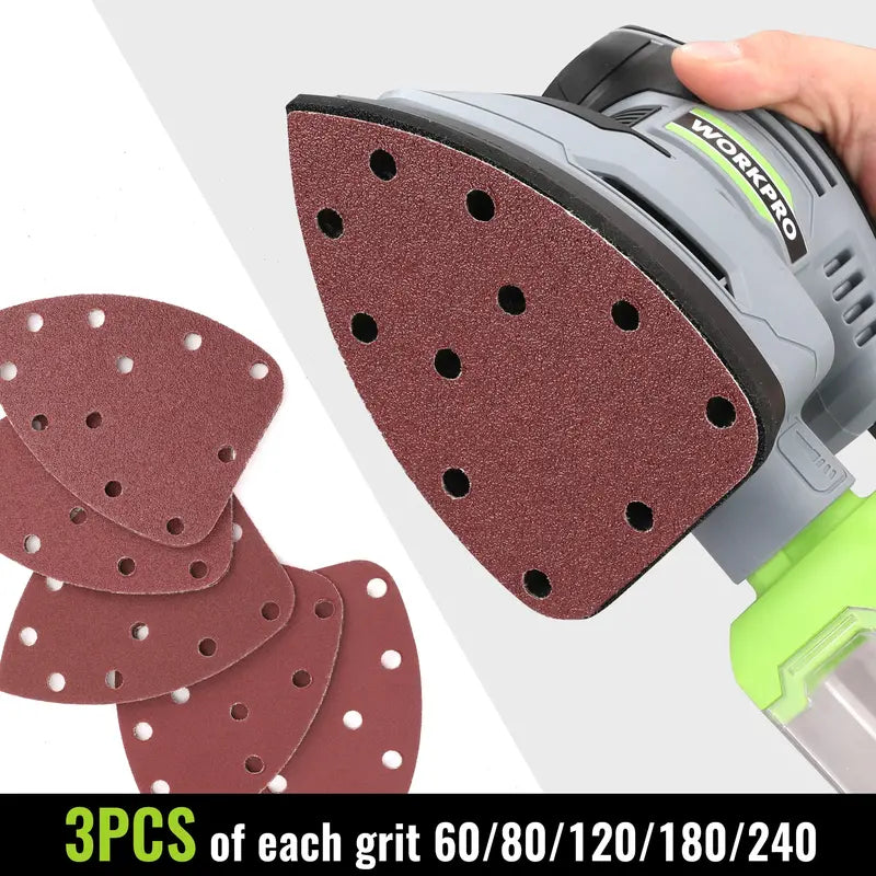 WORKPRO 1.6-Amp Compact Detail Sander – 13,000 OPM with Integrated Dust Collection