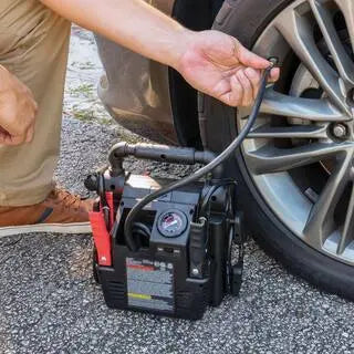 VECTOR Car Jump Starter 800A with 120 PSI Compressor & USB Ports