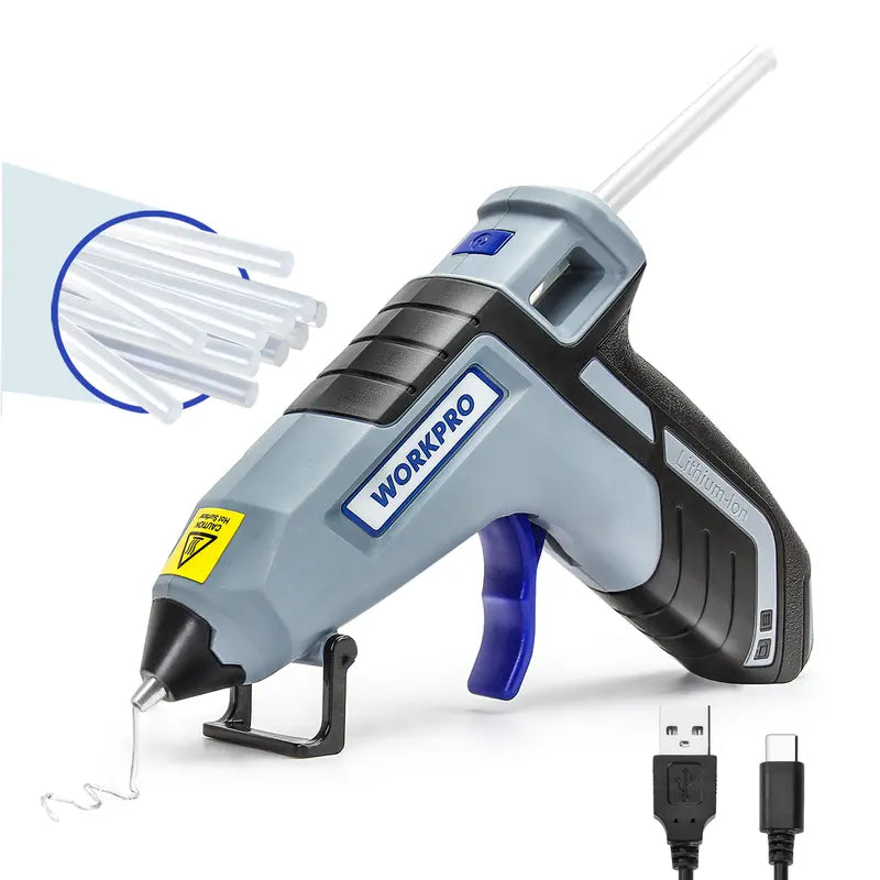 WORKPRO Upgraded 3.6V Cordless Hot Glue Gun Kit — Includes 20 Premium Mini Glue Sticks