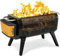 Smokeless Outdoor Wood & Charcoal Fire Pit with Bluetooth Speaker, Rechargeable 12800mAh Battery, USB-A Port