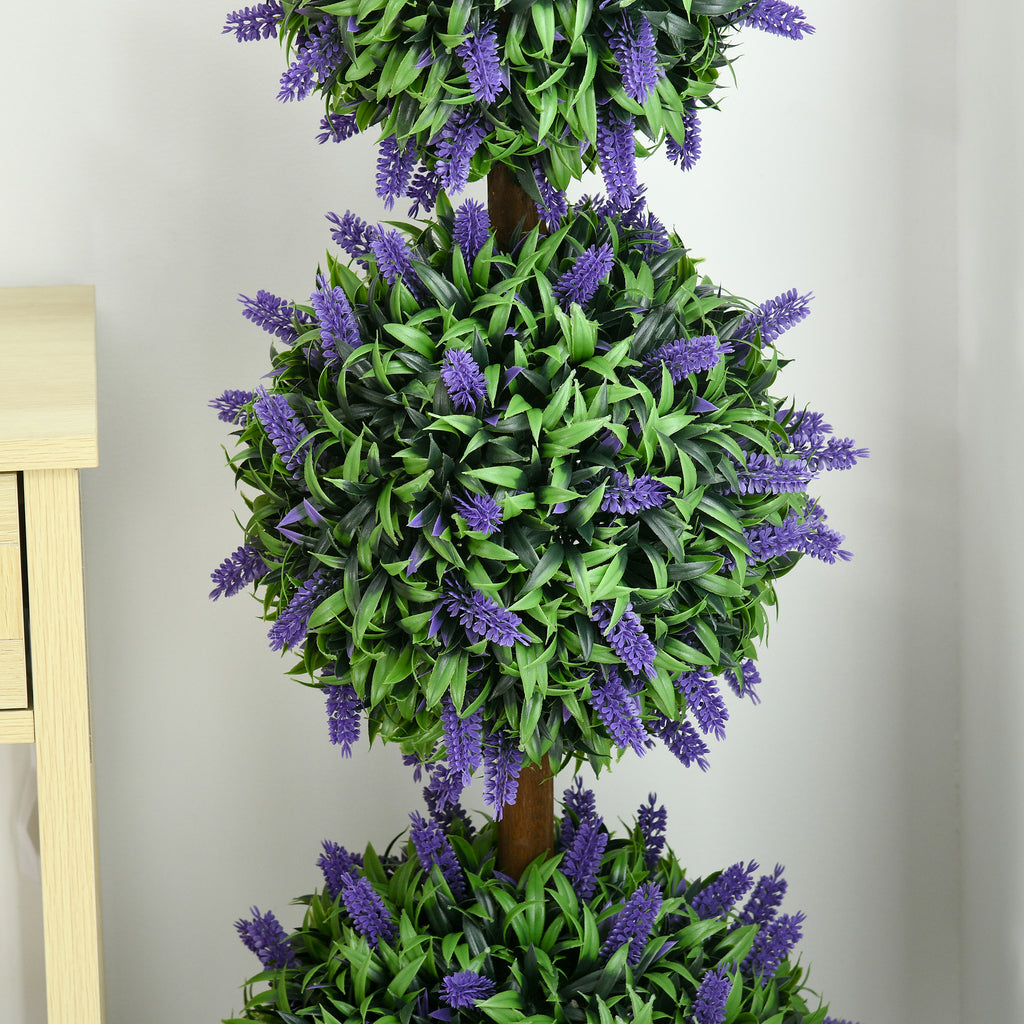 HOMCOM 2er-Set Künstliche Pflanzen, UV-beständige Kunstpflanze im Blumentopf, 110 cm Zimmerpflanze für Wohnzimmer, Garten