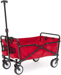 Seina Collapsible Folding Wagon with Straps | Utility Cart, Portable, Lightweight, Fold up, for Groceries, Laundry, Sports, Baseball, Softball, Fishing and Camping