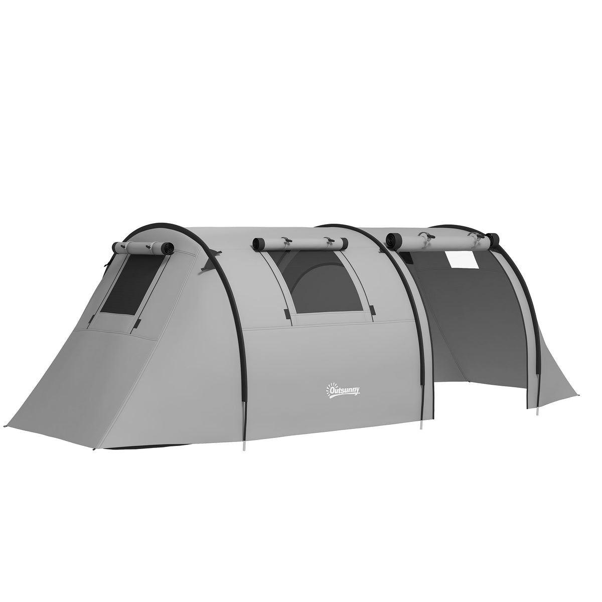Outsunny Campingzelt für 3-4 Personen, mit 1 Schlafzimmer und 1 Wohnzimmer, wasserdicht, leicht zu transportieren mit Tasche inklusive