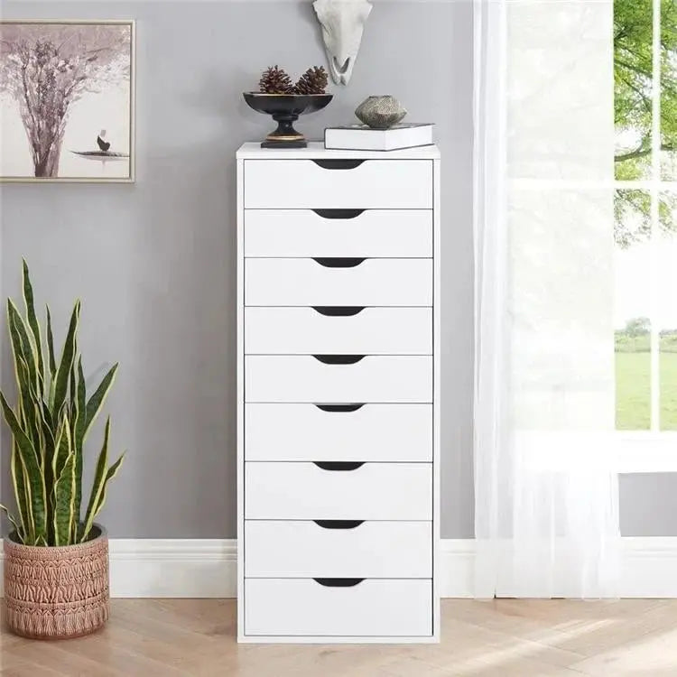 Wooden Lateral File Cabinet – Mobile Office Storage Unit with Locking Drawers