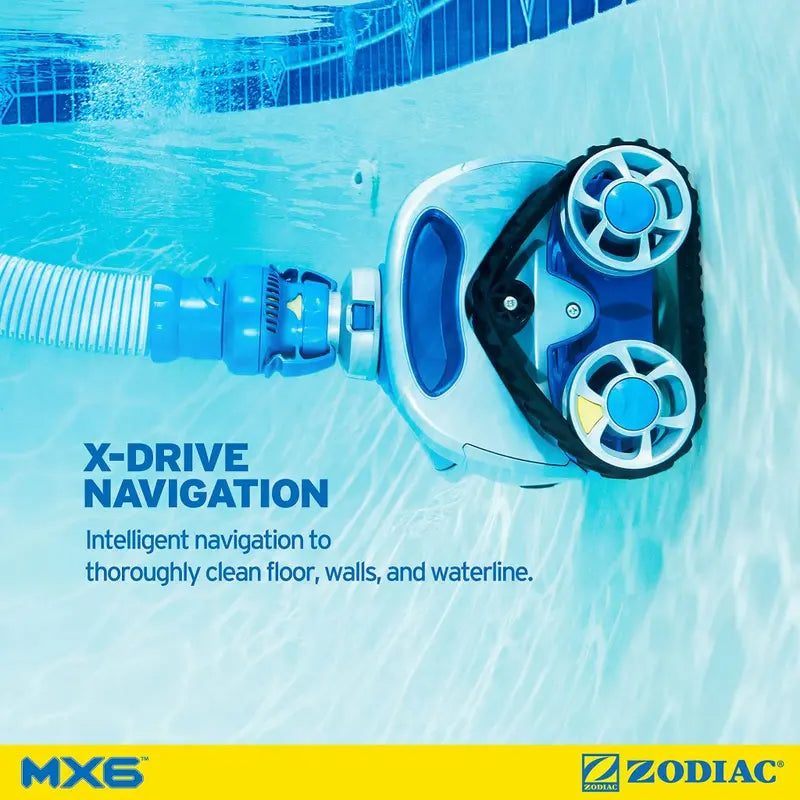 Zodiac MX6 Elite Suction Pool Cleaner – Automatic In-Ground Cleaner with Wall-Climbing & Cyclonic Technology