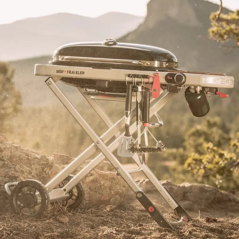 Weber Traveler Portable Gas Grill – Compact, Foldable, and Ideal for Camping or Tailgating