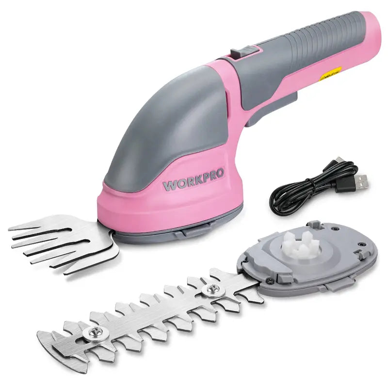 WORKPRO 3.6V Cordless 2-in-1 Hedge & Grass Trimmer – Lightweight Handheld Design