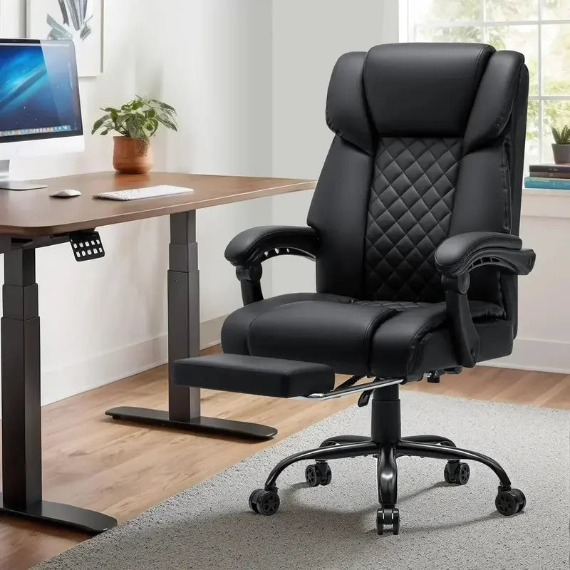 Reclining High-Back Office Chair – Built-In Heating and Full-Body Massage Functionality