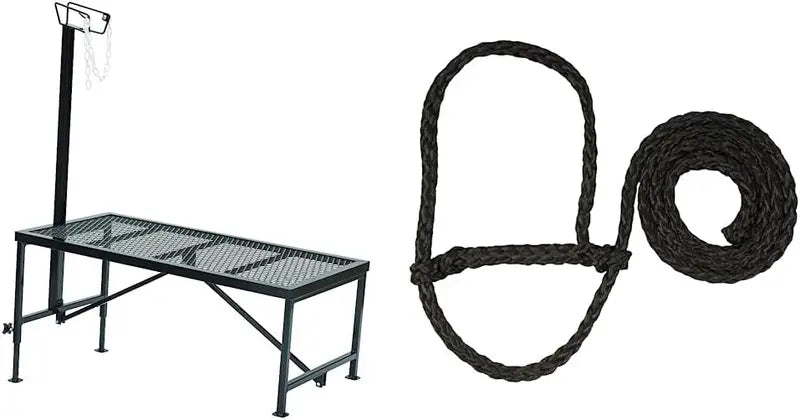 Weaver Leather Adjustable Livestock Trimming Stand – Sturdy Steel Design with Wire Headpiece for Sheep & Goats