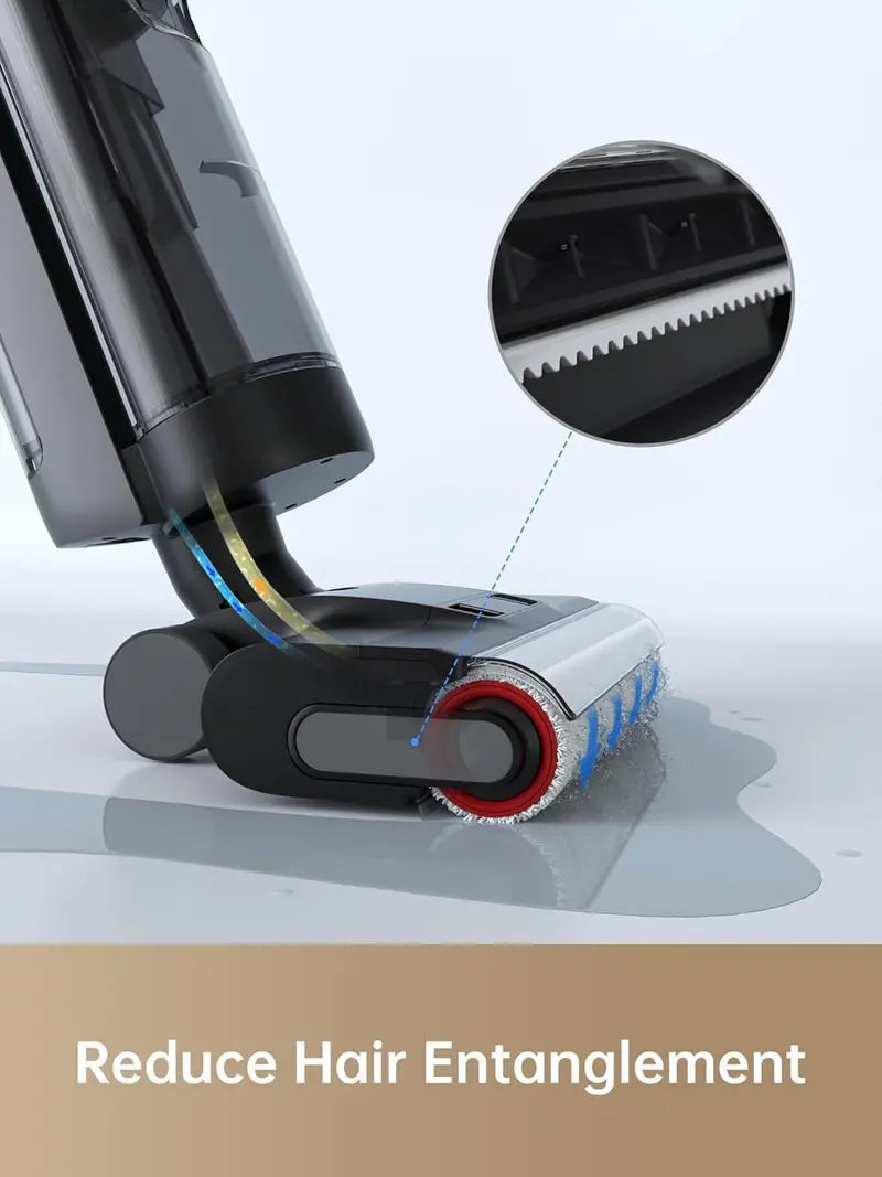 Smart Cordless Vacuum Mop – Wet/Dry Cleaning with Hot Air Drying, Edge-to-Edge Coverage for Hard Surfaces