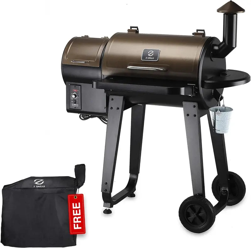 Z Grills ZPG-450A Wood Pellet Grill & Smoker, 8-in-1 BBQ, Auto Temp Control, 450 Sq In, Bronze