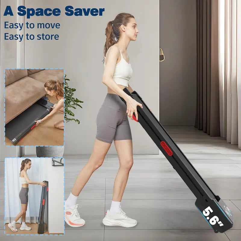 Walking Pad Treadmill – Under-Desk Compact Model with 12% Auto Incline, RGB Display & Bluetooth Speaker