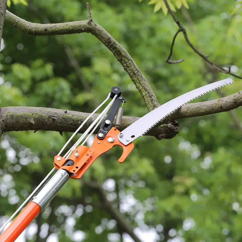 VEVOR Manual Pole Saw, 7.3-27 ft Extendable Tree Pruner with Durable Carbon Steel Blade