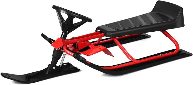 Snow Racer Twin-Brake Sled – Ski-Style Slider Board for Winter Recreation