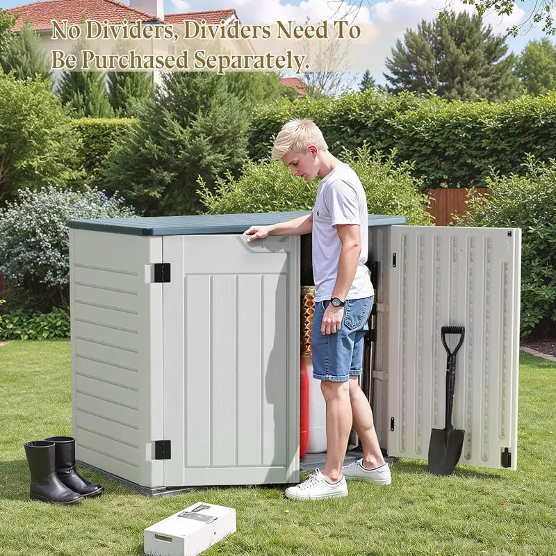 Weatherproof Horizontal Resin Outdoor Storage Shed for Tools and Garden Gear