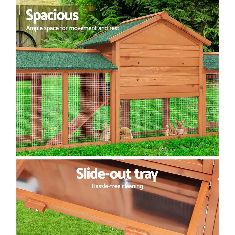 Large Eco-Friendly Wooden Pet Hutch – Waterproof i.Pet Outdoor Animal Housing