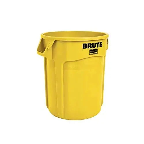 Yellow Heavy-Duty Trash Can Set – Pack of Six 32-Gallon Commercial-Grade Garbage Containers