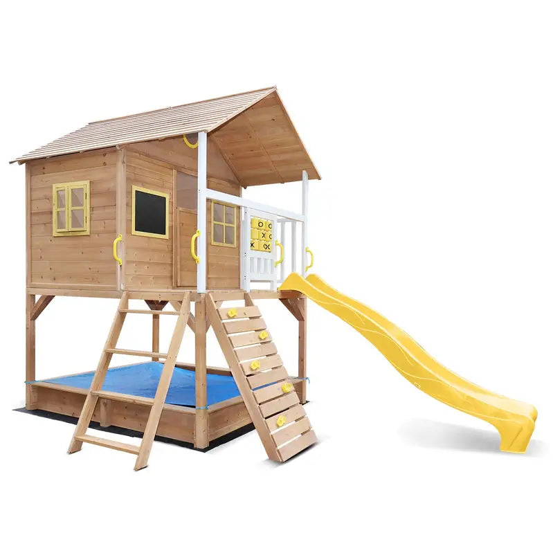 Lifespan Warrigal Kids' Cubby House – Bright Yellow Slide & Durable Outdoor Play Structure