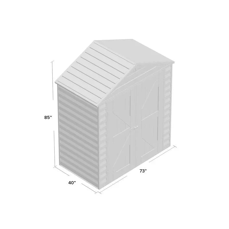 SkyLight 6 ft. W × 3.5 ft. D Low-Profile Plastic Storage Shed – Weather-Resistant, Easy Assembly