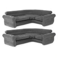 Intex Inflatable L-Shaped Corner Lounge Sofa – Gray, 2-Pack with Built-in Cup Holders