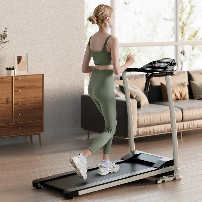 LED-Display Folding Treadmill – Home Running Machine with Phone Holder & Smooth Fold Design