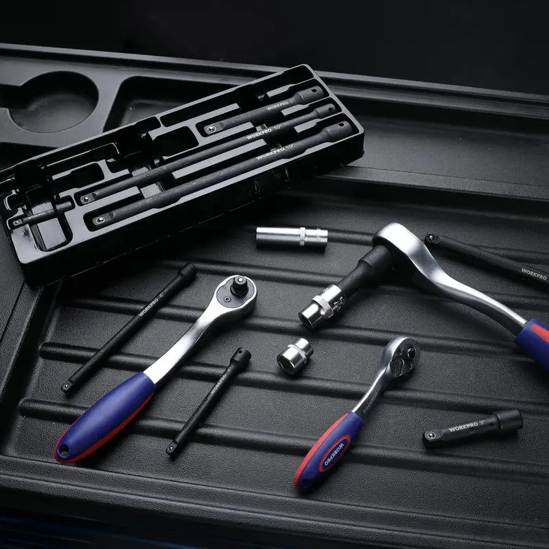 WORKPRO 9-Piece Impact Driver Extension Bar Kit – Durable Hex-Shank Extensions