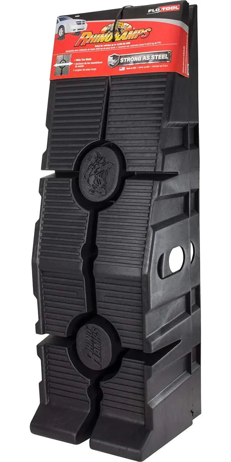RhinoGear RhinoRamps 11914MI Vehicle Ramp Set – Heavy-Duty Pair Rated for 12,000 lb GVW, Low-Profile Aluminum Design