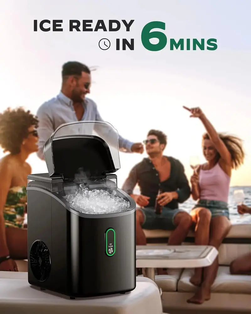 Silonn Countertop Nugget Ice Maker – 33 lbs/Day Soft Chewable Pebble Ice, Self-Cleaning Function (2025)