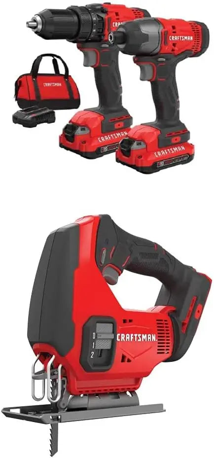 V20 MAX Cordless Drill & Impact Driver Combo — 2-Battery Kit with Fast Charger & All-in-One Power Tools