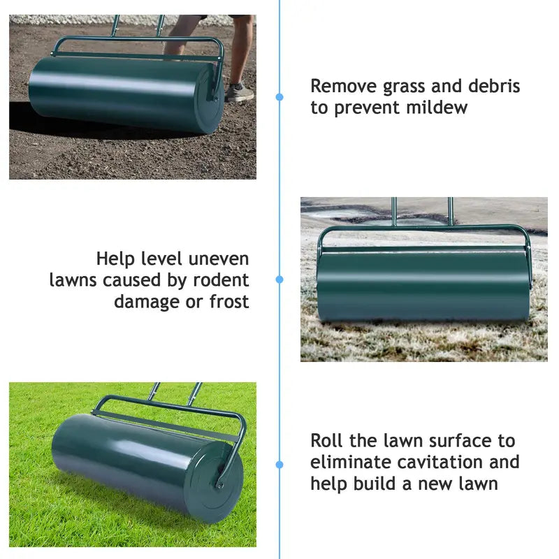 Water-Filled Tow-Behind Lawn Roller for Smooth, Even Grass Surface