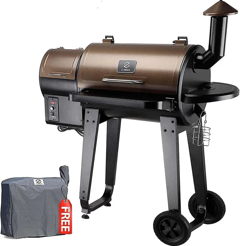 Z GRILLS ZPG-450A 2024 Upgrade Wood Pellet Grill & Smoker, 6-in-1 BBQ, Auto Temp Control, 450 Sq In, Bronze