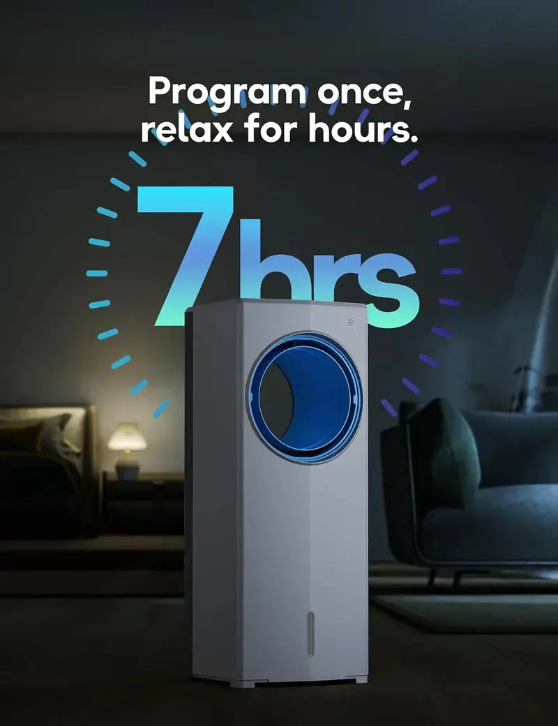 Windowless Evaporative Air Cooler – 26.3-Inch Portable Room Cooler for No-Window Spaces