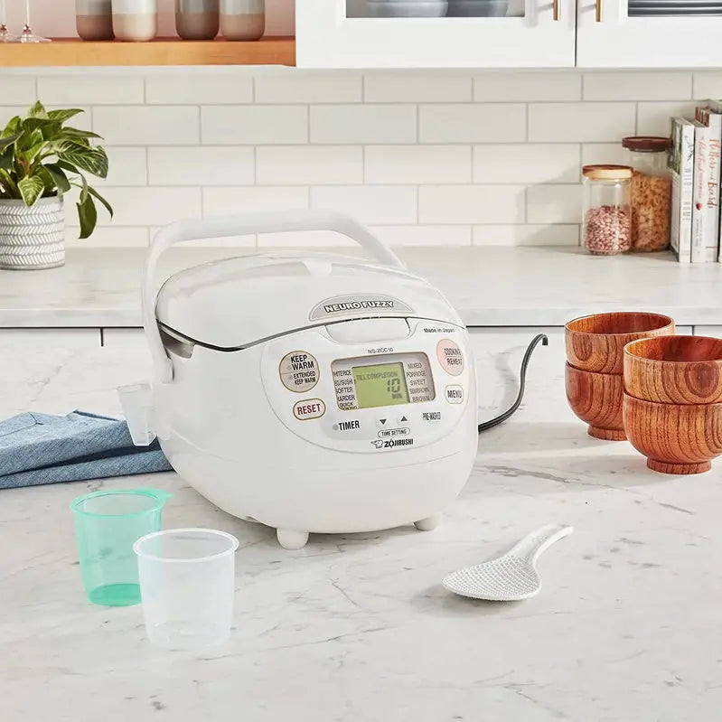 Zojirushi Neuro Fuzzy Rice Cooker – 5.5-Cup Japanese-Made Premium White Model