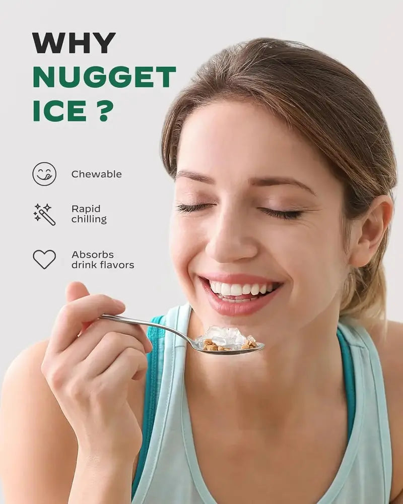 Silonn Countertop Nugget Ice Maker – 33 lbs/Day Soft Chewable Pebble Ice, Self-Cleaning Function (2025)