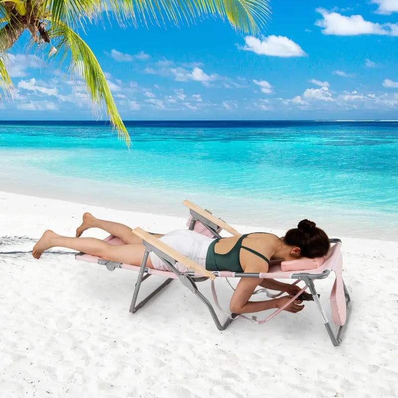 Versatile 3-in-1 Beach Chair – Foldable Recliner for Camping, Poolside, and Sunbathing