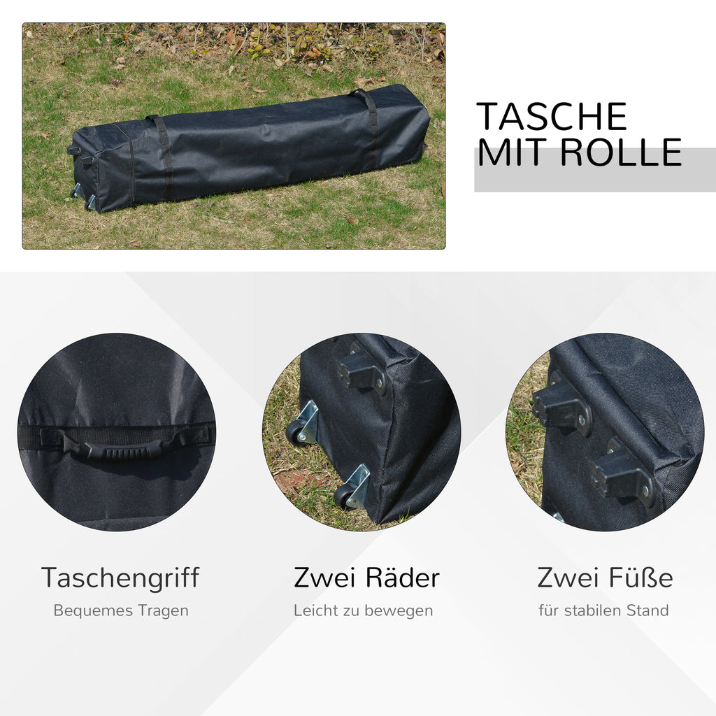 Outsunny Pavillon ca. 3x3m, wasserdicht Stabil Winterfest Pop-up Faltpavillon, UV Schutz, Faltbar Partyzelt, Gartenzelt mit Tasche, Gartenpavillon für Camping Garten, Schwarz