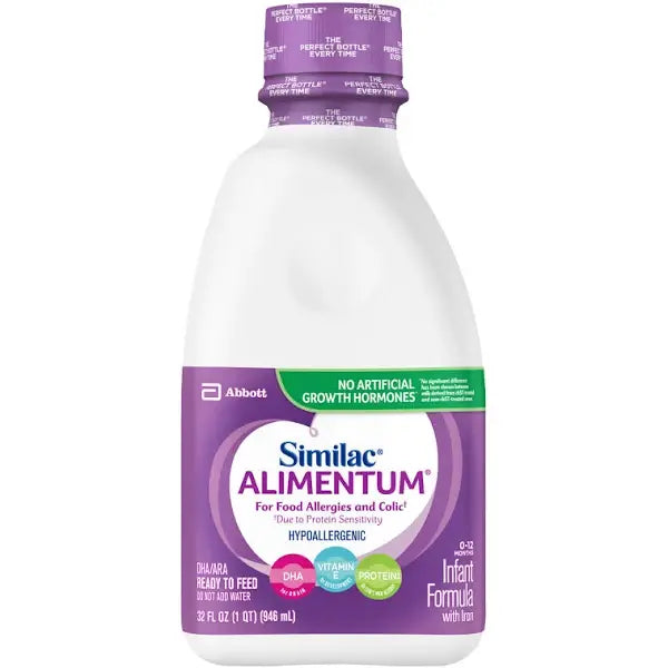Similac Alimentum Hypoallergenic Formula for Allergies & Colic – 1 Qt Bottle