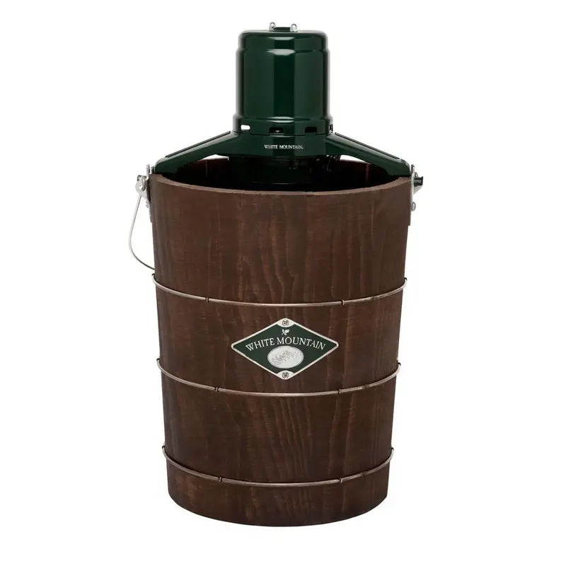 White Mountain Electric Ice Cream Maker – 6-Quart Green & Brown Retro Design
