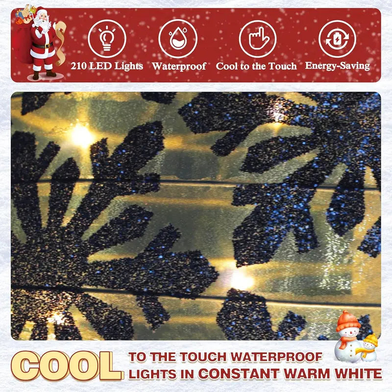 VEIKOU Christmas Outdoor Decorations, Pop-Up Lighted Ornaments with 210 Warm White LEDs, 63″ Tall, Iron & Fabric, for Lawn & Garden