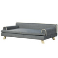 PawHut Skandinavisches Design-Sofa für Hund und Katze mit weichem abnehmbarem Kissen und massiven Holzbeinen 100 x 62 x 32 cm grau