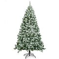 Snow-Flocked Hinged Pine Christmas Tree – Realistic Pre-Lit Artificial Holiday Tree