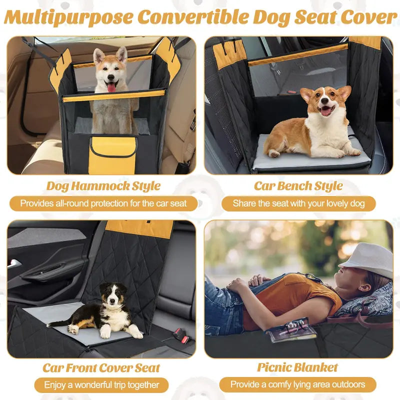 Waterproof Dog Car Seat Cover for Small to Medium Breeds
