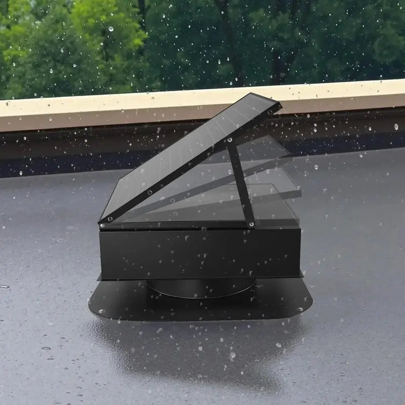 Solar-Powered Attic Exhaust Fan – 50W Intelligent Roof Ventilator with Thermostat, Remote, 3000 CFM & Auto-Shutoff Safety Features
